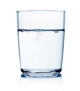 Glass of water with bubbles